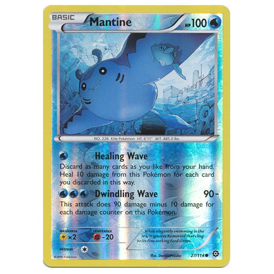 Pokemon - XY - Steam Siege - (Reverse Holo) Mantine - 27/114