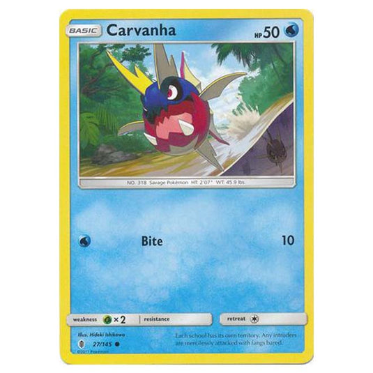 Pokemon - Sun & Moon - Guardians Rising - Carvanha - 27/145