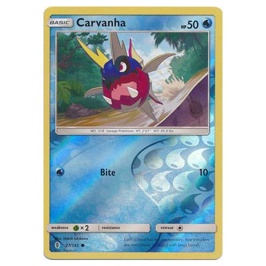 Pokemon - Sun & Moon - Guardians Rising - (Reverse Holo) - Carvanha - 27/145