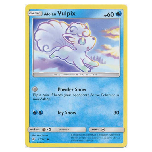 Pokemon - Sun & Moon - Burning Shadows - Alolan Vulpix - 27/147