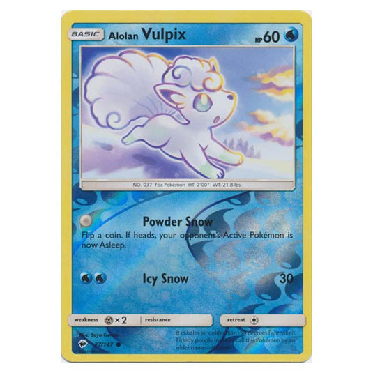 Pokemon - Sun & Moon - Burning Shadows - Alolan Vulpix (Reverse Holo) - 27/147