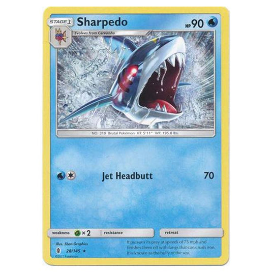 Pokemon - Sun & Moon - Guardians Rising - Sharpedo - 28/145