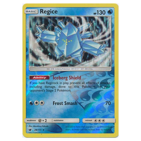 Pokemon - Sun & Moon - Crimson Invasion - (Reverse Holo) - Regice - 28/111