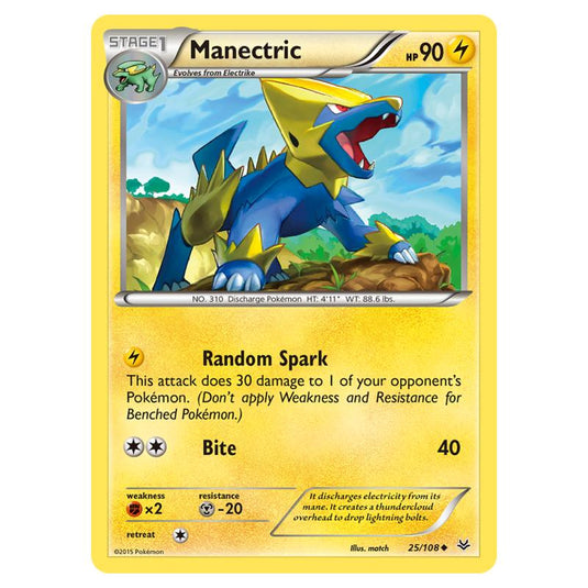Pokemon - XY - Roaring Skies - Manectric - 25/108 (Reverse Holo)
