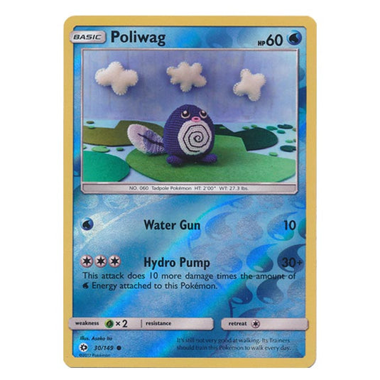 Pokemon - Sun & Moon - Base Set - (Reverse Holo) - Poliwag - 30/149