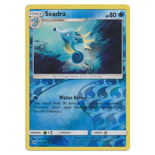 Pokemon - Sun & Moon - Burning Shadows - Seadra (Reverse Holo) - 30/147