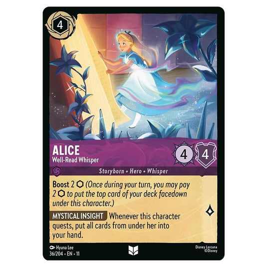 Lorcana - Winterspell - Alice - Well-Read Whisper (Uncommon) - 036/204