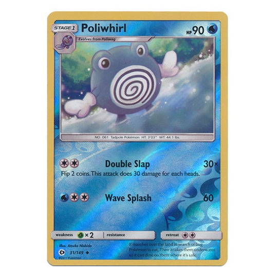 Pokemon - Sun & Moon - Base Set - (Reverse Holo) - Poliwhirl - 31/149