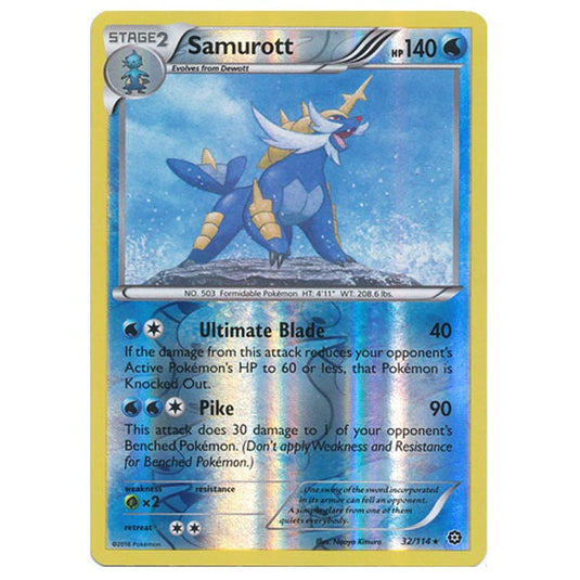 Pokemon - XY - Steam Siege - (Reverse Holo) Samurott - 32/114