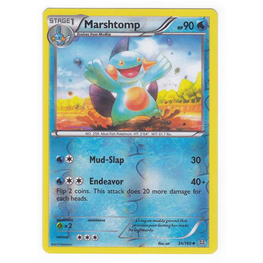 Pokemon - XY Primal Clash - (Reverse Holo) - Marshtomp - 34/160