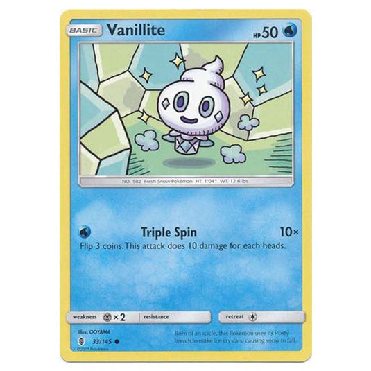 Pokemon - Sun & Moon - Guardians Rising - Vanillite - 33/145