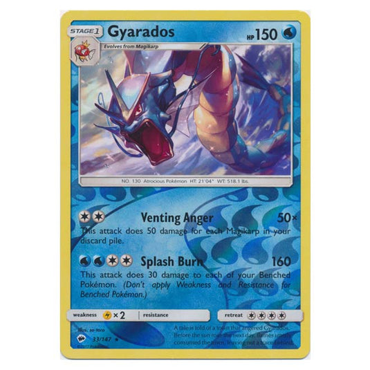 Pokemon - Sun & Moon - Burning Shadows - Gyarados (Reverse Holo) - 33/147