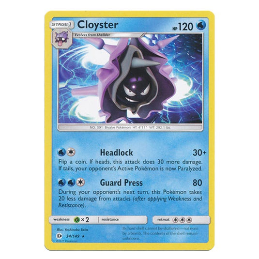 Pokemon - Sun & Moon - Base Set - Cloyster - 34/149