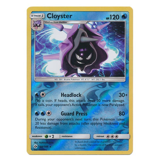 Pokemon - Sun & Moon - Base Set - (Reverse Holo) - Cloyster - 34/149