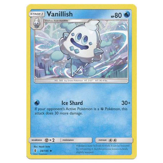 Pokemon - Sun & Moon - Guardians Rising - Vanillish - 34/145