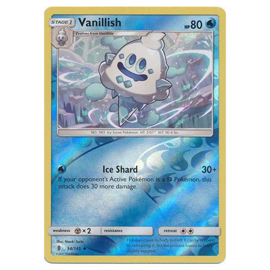 Pokemon - Sun & Moon - Guardians Rising - (Reverse Holo) - Vanillish - 34/145