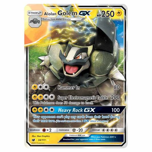 Pokemon - Sun & Moon - Crimson Invasion - Alolan Golem-GX - 34/111