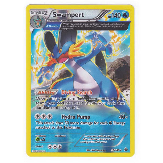 Pokemon - XY Primal Clash - (Reverse Holo) - Swampert - 36/160