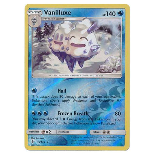 Pokemon - Sun & Moon - Guardians Rising - (Reverse Holo) - Vanilluxe - 35/145