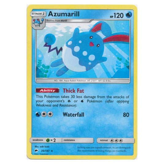 Pokemon - Sun & Moon - Burning Shadows - Azumarill - 35/147