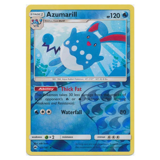 Pokemon - Sun & Moon - Burning Shadows - Azumarill (Reverse Holo) - 35/147