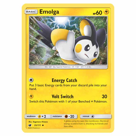 Pokemon - Sun & Moon - Crimson Invasion - Emolga - 35/111