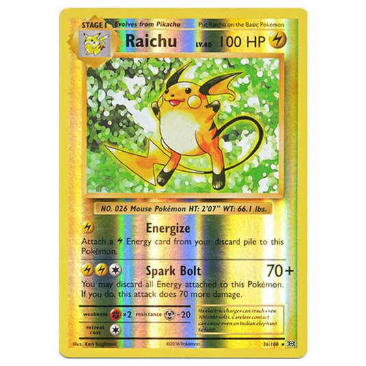 Pokemon - XY Evolutions - (Reverse Holo) - Raichu - 36/108