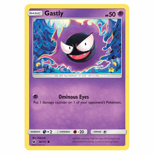 Pokemon - Sun & Moon - Crimson Invasion - Gastly - 36/111