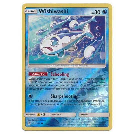 Pokemon - Sun & Moon - Guardians Rising - (Reverse Holo) - Wishiwashi - 37/145