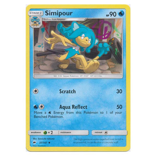 Pokemon - Sun & Moon - Burning Shadows - Simipour - 37/147