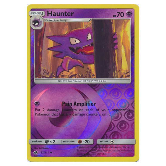 Pokemon - Sun & Moon - Crimson Invasion - (Reverse Holo) - Haunter - 37/111