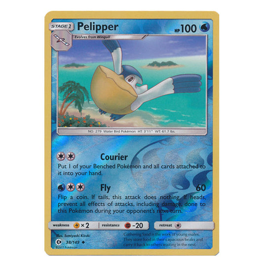 Pokemon - Sun & Moon - Base Set - (Reverse Holo) - Pelipper - 38/149