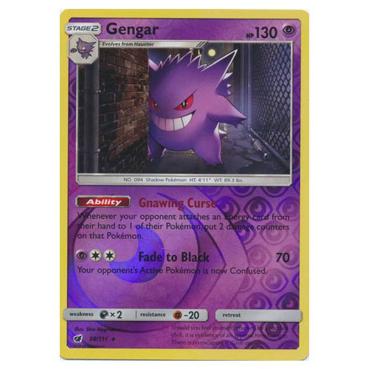 Pokemon - Sun & Moon - Crimson Invasion - (Reverse Holo) - Gengar - 38/111