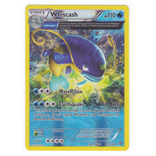 Pokemon - XY Primal Clash - (Reverse Holo) - Whiscash - 41/160