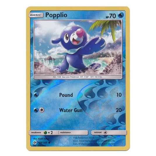 Pokemon - Sun & Moon - Base Set - (Reverse Holo) - Popplio - 39/149