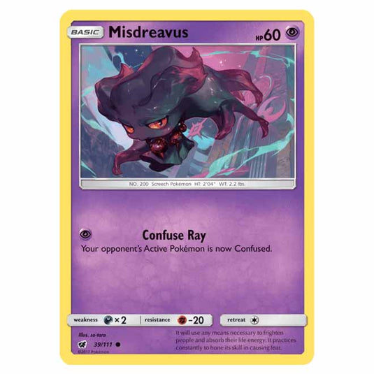 Pokemon - Sun & Moon - Crimson Invasion - Misdreavus - 39/111