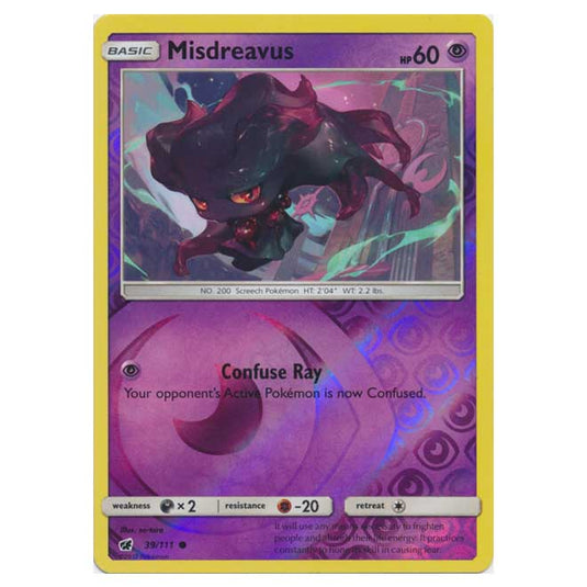 Pokemon - Sun & Moon - Crimson Invasion - (Reverse Holo) - Misdreavus - 39/111