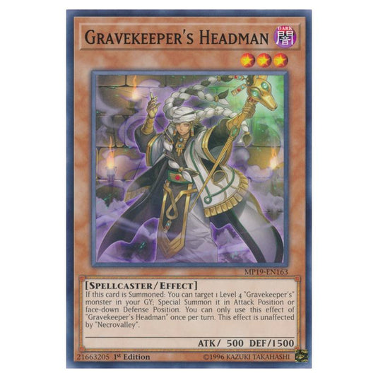 Yu-Gi-Oh! - 2019 Gold Sarcophagus Tin Mega Pack - Gravekeeper's Headman (Common) MP19-EN163