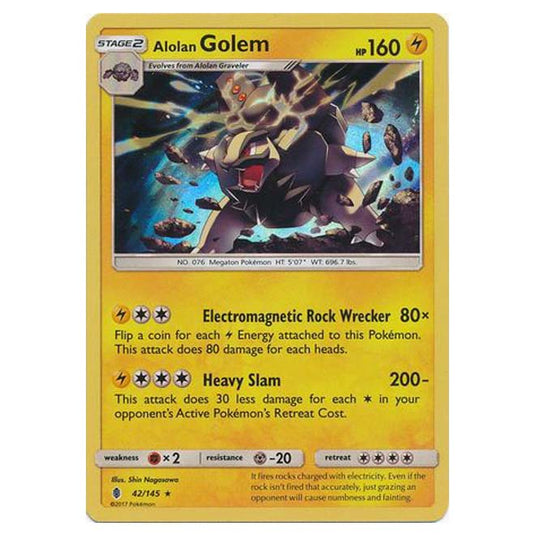 Pokemon - Sun & Moon - Guardians Rising - Alolan Golem - 42/145