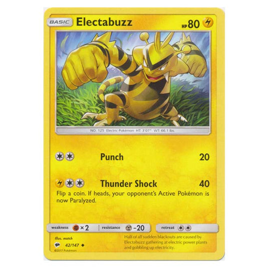 Pokemon - Sun & Moon - Burning Shadows - Electabuzz - 42/147