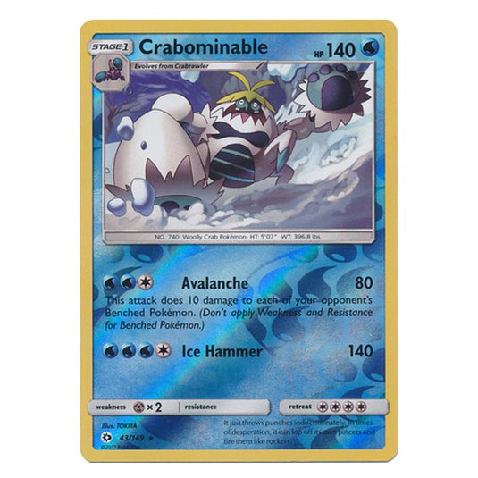 Pokemon - Sun & Moon - Base Set - (Reverse Holo) - Crabominable - 43/149