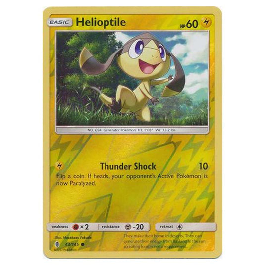 Pokemon - Sun & Moon - Guardians Rising - (Reverse Holo) - Helioptile - 43/145