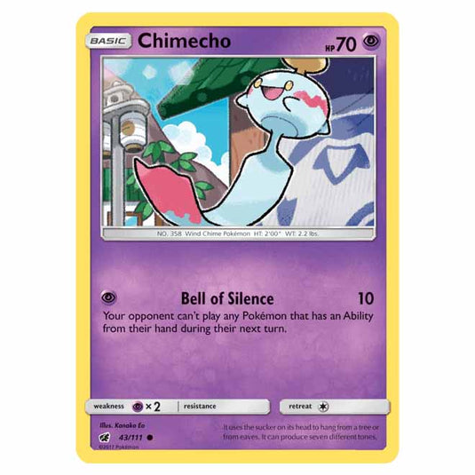 Pokemon - Sun & Moon - Crimson Invasion - Chimecho - 43/111