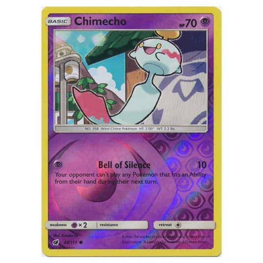 Pokemon - Sun & Moon - Crimson Invasion - (Reverse Holo) - Chimecho - 43/111