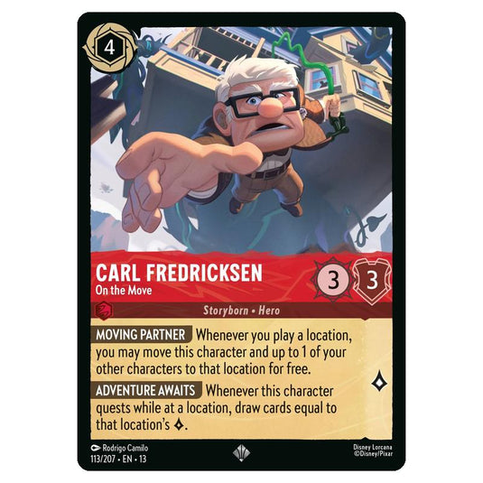 Lorcana - Attack of the Vine - Carl Fredricksen - On the Move (Super Rare) - 113/207