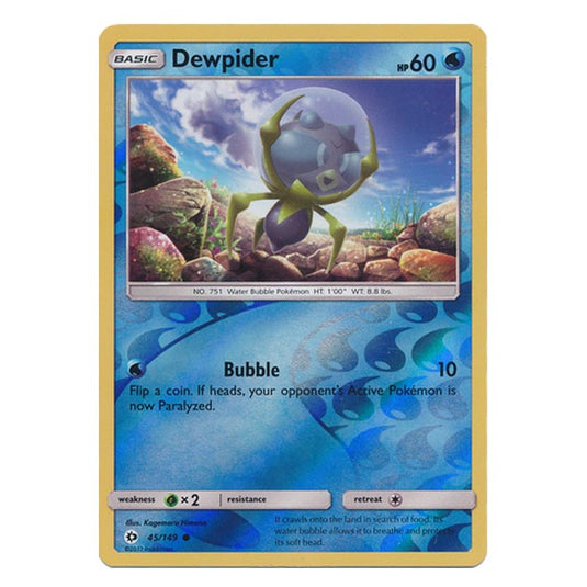 Pokemon - Sun & Moon - Base Set - (Reverse Holo) - Dewpider - 45/149