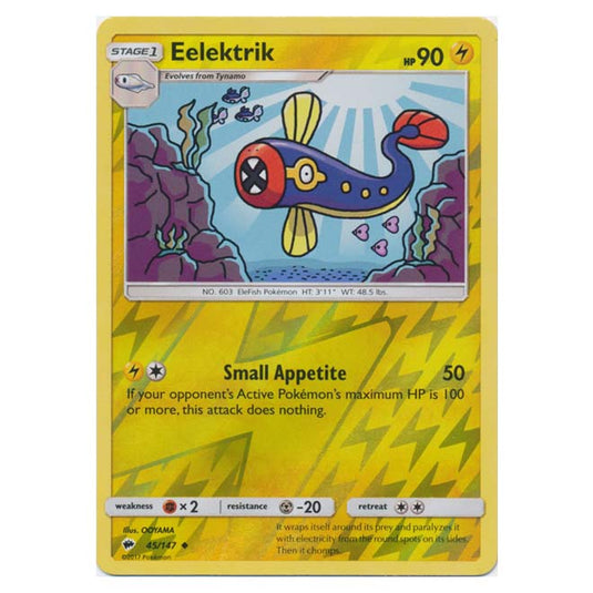 Pokemon - Sun & Moon - Burning Shadows - Eelektrik (Reverse Holo) - 45/147