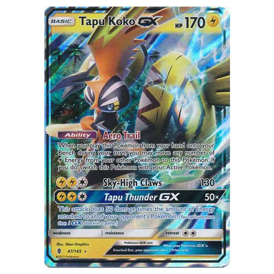 Pokemon - Sun & Moon - Guardians Rising - Tapu Koko-GX - 47/145