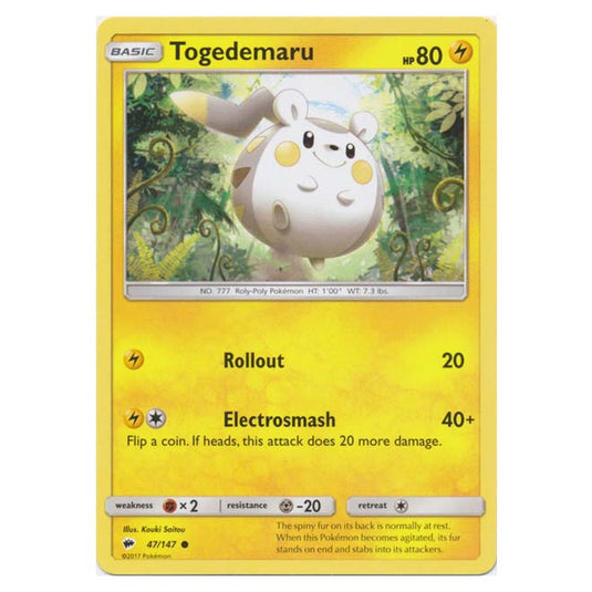 Pokemon - Sun & Moon - Burning Shadows - Togedemaru - 47/147