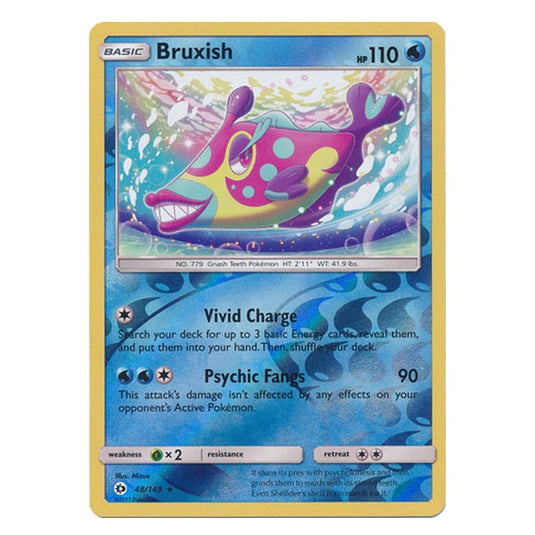 Pokemon - Sun & Moon - Base Set - (Reverse Holo) - Bruxish - 48/149